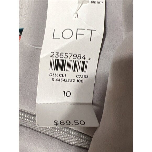 LOFT Skirt Size 10 Floral Faux Wrap Grey Purple NEW NWT - Picture 4 of 7